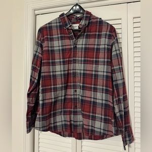 Goodfellow Men’s Flannel Long Sleeve Button Down Shirt Red